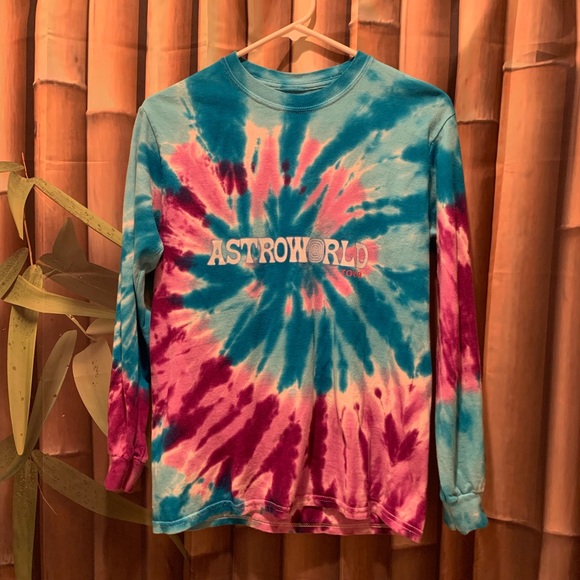Travis Scott Tie Dye Astroworld Tour Long … - Picture 3 of 7